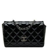 シャネル マトラッセ ココマーク チェーンウォレット ショルダーバッグ ブラック パテントレザー レディース CHANEL 【中古】