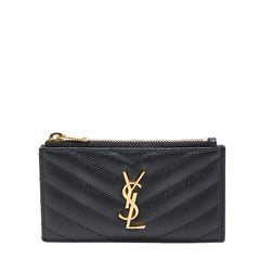 サンローラン モノグラム マテラッセ フラグメントケース カードケース 607915 ブラック レザー レディース SAINT LAURENT 【中古】