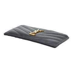 サンローラン モノグラム マテラッセ フラグメントケース カードケース 607915 ブラック レザー レディース SAINT LAURENT 【中古】