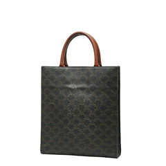 セリーヌ トリオンフ バーティカル カバ スモール トートバッグ ショルダーバッグ 2WAY ブラック ブラウン PVC レザー レディース CELINE 【中古】