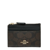 コーチ シグネチャー カードケース コインケース 小銭入れ F88208 ブラック ブラウン PVC レザー レディース COACH 【中古】