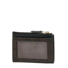 コーチ シグネチャー カードケース コインケース 小銭入れ F88208 ブラック ブラウン PVC レザー レディース COACH 【中古】