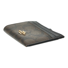 コーチ シグネチャー カードケース コインケース 小銭入れ F88208 ブラック ブラウン PVC レザー レディース COACH 【中古】