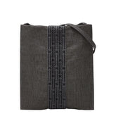 エルメス エールライン 斜め掛け ショルダーバッグ サコッシュ グレー ブラック キャンバス レディース HERMES 【中古】