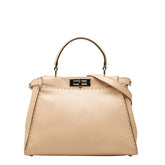 フェンディ セレリア ピーカブー ハンドバッグ ショルダーバッグ 2WAY 8BN290 ベージュ レザー レディース FENDI 【中古】