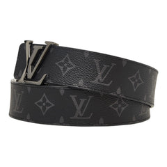 ルイ ヴィトン モノグラム エクリプス ベルト LV イニシャル 40MM リバーシブル サイズ:95/38 M9043T ブラック レザー メンズ LOUIS VUITTON 【中古】