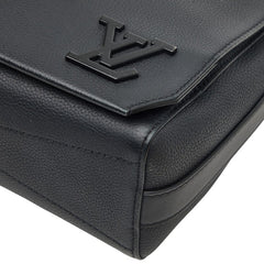 ルイ ヴィトン LV アエログラム テイクオフ メッセンジャー メッセンジャーバッグ 斜め掛け ショルダーバッグ M57080 ブラック レザー メンズ LOUIS VUITTON 【中古】