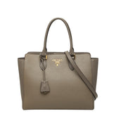 プラダ ハンドバッグ ショルダーバッグ 2WAY 1BA189 グレージュ サフィアーノレザー レディース PRADA 【中古】