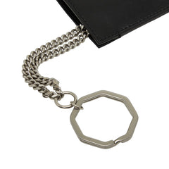 サンローラン チェーン カードケース IDカード ブラック レザー レディース SAINT LAURENT 【中古】