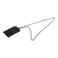 サンローラン チェーン カードケース IDカード ブラック レザー レディース SAINT LAURENT 【中古】
