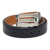 ブルガリ ロゴ リバーシブル ベルト サイズ:110/44 21276 ブラック ブラウン レザー メンズ BVLGARI 【中古】