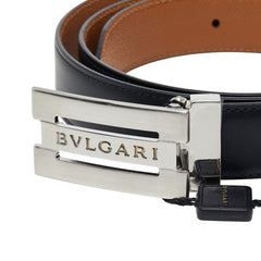 ブルガリ ロゴ リバーシブル ベルト サイズ:110/44 21276 ブラック ブラウン レザー メンズ BVLGARI 【中古】