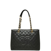 シャネル ココマーク GST グランドショッピングトート チェーン ショルダーバッグ ブラック キャビアスキン レディース CHANEL 【中古】