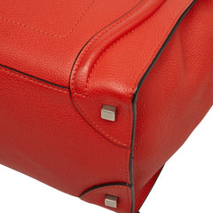 セリーヌ ラゲージ ミニショッパー ハンドバッグ オレンジ系 レッド系 レザー レディース CELINE 【中古】