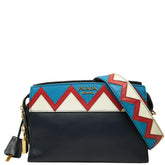 プラダ エスプラナード サフィアーノ 斜め掛け ショルダーバッグ 1BH049 ネイビー マルチカラー レザー レディース PRADA 【中古】