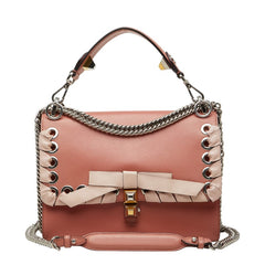 フェンディ キャナイ チェーン ハンドバッグ ショルダーバッグ 2WAY リボン 8BT283 ピンク系 レザー レディース FENDI 【中古】