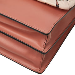 フェンディ キャナイ チェーン ハンドバッグ ショルダーバッグ 2WAY リボン 8BT283 ピンク系 レザー レディース FENDI 【中古】