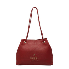グッチ ロゴ トートバッグ ショルダーバッグ 419689 レッド レザー レディース GUCCI 【中古】