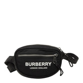 バーバリー ロゴプリント ボディバッグ ウエストポーチ ブラック ナイロン レディース BURBERRY 中古