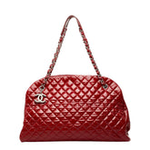 シャネル ココマーク マトラッセ マドモアゼル トートバッグ ショルダーバッグ レッド エナメル レディース CHANEL 中古