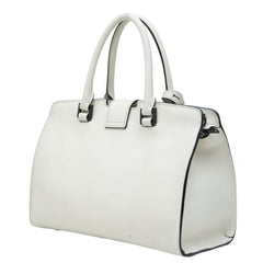 サンローラン YSLロゴ ベイビーカバス ハンドバッグ ショルダーバッグ 2WAY 424868 ホワイト レザー レディース SAINT LAURENT 中古