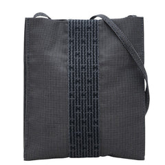 エルメス エールライン ポシェット 斜め掛け ショルダーバッグ グレー ブラック キャンバス レディース HERMES 中古