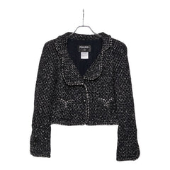 シャネル セットアップ ジャケット スカート サイズ36 05A ブラック ナイロン シルク モヘア レディース CHANEL 【中古】