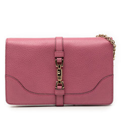 グッチ ニュージャッキー チェーン ショルダーバッグ 283061 ピンク レザー レディース GUCCI 【中古】