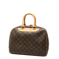 ルイ ヴィトン モノグラム ドーヴィル ハンドバッグ M47270 ブラウン PVC レザー レディース LOUIS VUITTON 【中古】