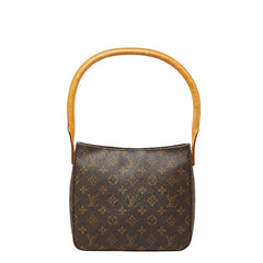ルイ ヴィトン モノグラム ルーピングMM ショルダーバッグ ハンドバッグ M51146 ブラウン PVC レザー レディース LOUIS VUITTON 【中古】