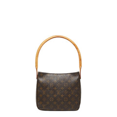 ルイ ヴィトン モノグラム ルーピングMM ショルダーバッグ ハンドバッグ M51146 ブラウン PVC レザー レディース LOUIS VUITTON 【中古】