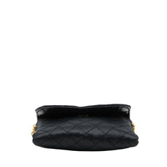 シャネル ココマーク ミニミニマトラッセ チェーン ショルダーバッグ ポーチ ブラック サテン レザー レディース CHANEL 【中古】