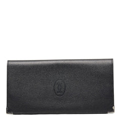 カルティエ マストライン 二つ折り財布 ブラック レザー レディース CARTIER 【中古】