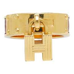 エルメス ケリー スカーフリング ゴールド メッキ レザー レディース HERMES 【中古】