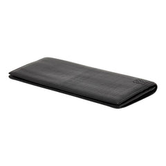 ロエベ アナグラム リネン 長財布 ブラック レザー レディース LOEWE 【中古】