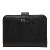 フルラ クラシック L字ファスナー 二つ折り財布 コンパクトウォレット WP00443 ネロ ブラック レザー レディース Furla 中古