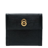 ブルガリ ドッピオトンド 三つ折り財布 Wホック ブラック レザー メンズ BVLGARI 中古