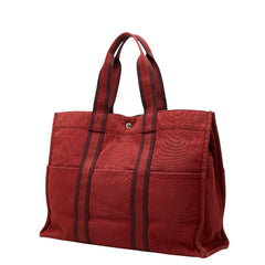 エルメス フールトゥGM トートバッグ ハンドバッグ レッド コットン レディース HERMES 【中古】
