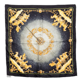 エルメス カレ42 COSMOS コスモス スカーフ ブラック マルチカラー シルク レディース HERMES 【中古】
