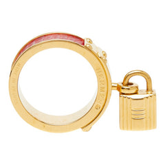 エルメス ケリー カデナ スカーフリング ゴールド レッド メッキ レザー レディース HERMES 【中古】