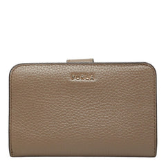 フルラ バビロン BABYLON COMPACT WALLET L字ファスナー 二つ折り財布 グレージュ レザー レディース Furla 【中古】