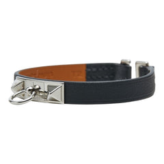 エルメス リヴァル ミニ ブレスレット サイズT2 ブラック シルバー金具 スイフト レディース HERMES 【中古】