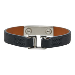 エルメス リヴァル ミニ ブレスレット サイズT2 ブラック シルバー金具 スイフト レディース HERMES 【中古】