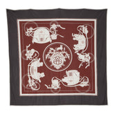 エルメス スムーズカレ 90 Ex-Libris エクスリブリス スカーフ 大判 グレー ブラウン マルチカラー シルク レディース HERMES 【中古】