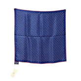 エルメス カレ45 Hジオメトリック スカーフ ネイビー レッド シルク レディース HERMES 【中古】