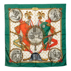 エルメス カレ90 ナポレオン NAPOLEON スカーフ グリーン レディース HERMES 【中古】