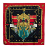 エルメス カレ90 VUE DU CARROSSE DE LA GALERE LA REALE クイーンの戴冠式 スカーフ レッド マルチカラー シルク レディース HERMES 【中古】