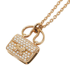 エルメス アミュレット コンスタンス チェーン ペンダント ネックレス H121312B 00 K18PG ピンクゴールド ダイヤモンド レディース HERMES 【中古】