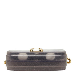 マークジェイコブス ザ ジェリー グリッター スナップショット 斜め掛け ショルダーバッグ グレー ビニール レディース MARC JACOBS 【中古】