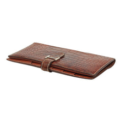 エルメス ベアン 長財布 □G 2003年 ブラウン レザー アリゲーター レディース HERMES 中古